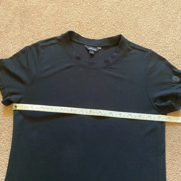 Allbirds Merino Wool Blend TrinoXO Sea Short Sleeve Tee Top Women's XS Black - Picture 6 of 7